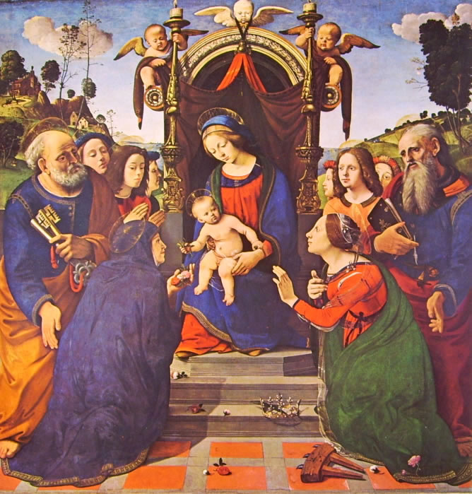 "Madonna Con Il Bambino Angeli E Santi" Di Piero Di Cosimo